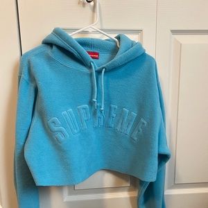 Hooded SUPREME cropped sweatshirt